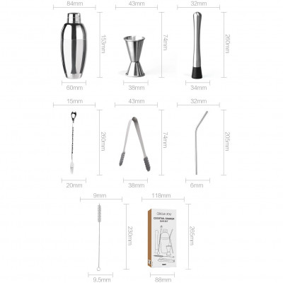 Коктейльный набор Circle Joy Coktail Shaker Bar Set 7 в 1 (CJ-CSB01)-1