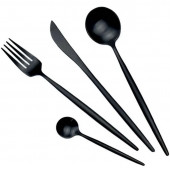 Набор столовых приборов Maison Maxx Stainless Steel Cutlery Set, черный Набор столовых приборов Maison Maxx Stainless Steel Cutlery Set, черный