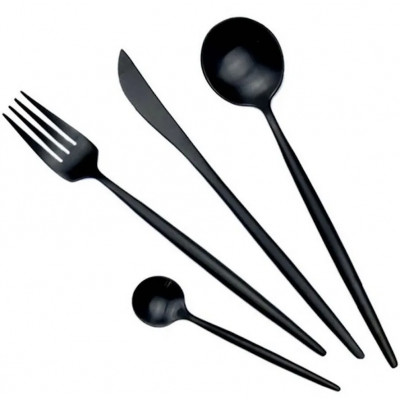 Набор столовых приборов Maison Maxx Stainless Steel Cutlery Set черный