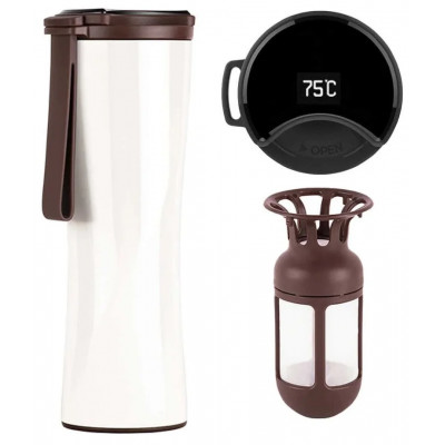 Термокружка Kiss Kiss Fish MOKA с OLED дисплеем (0,43 л) Белая-1