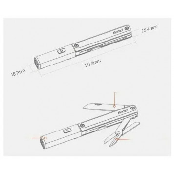 Мультитул Xiaomi NexTool Multifunction Pen 3in1-1