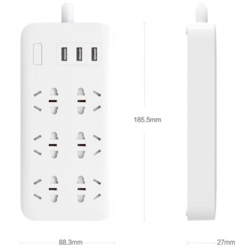 Удлинитель Xiaomi Power Strip (6 розеток+3 USB)-4