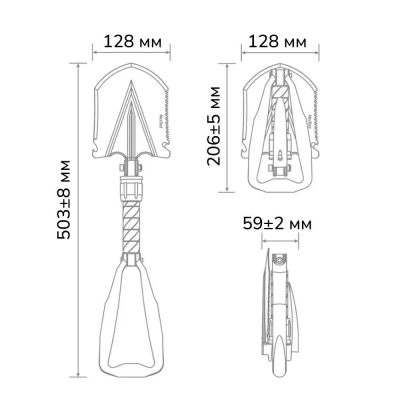 Многофункциональная складная лопата Nextool Shover Folding (NE20033)-3