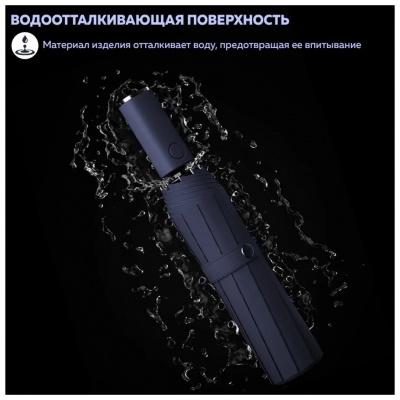 Зонт автоматический Zuodu Full Automatic Umbrella Led, синий-3
